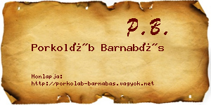 Porkoláb Barnabás névjegykártya